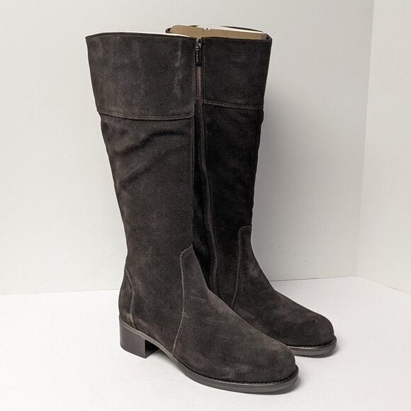 La Canadienne Passion Riding Boots, Espresso Suede, Women's 7 Extra Wide